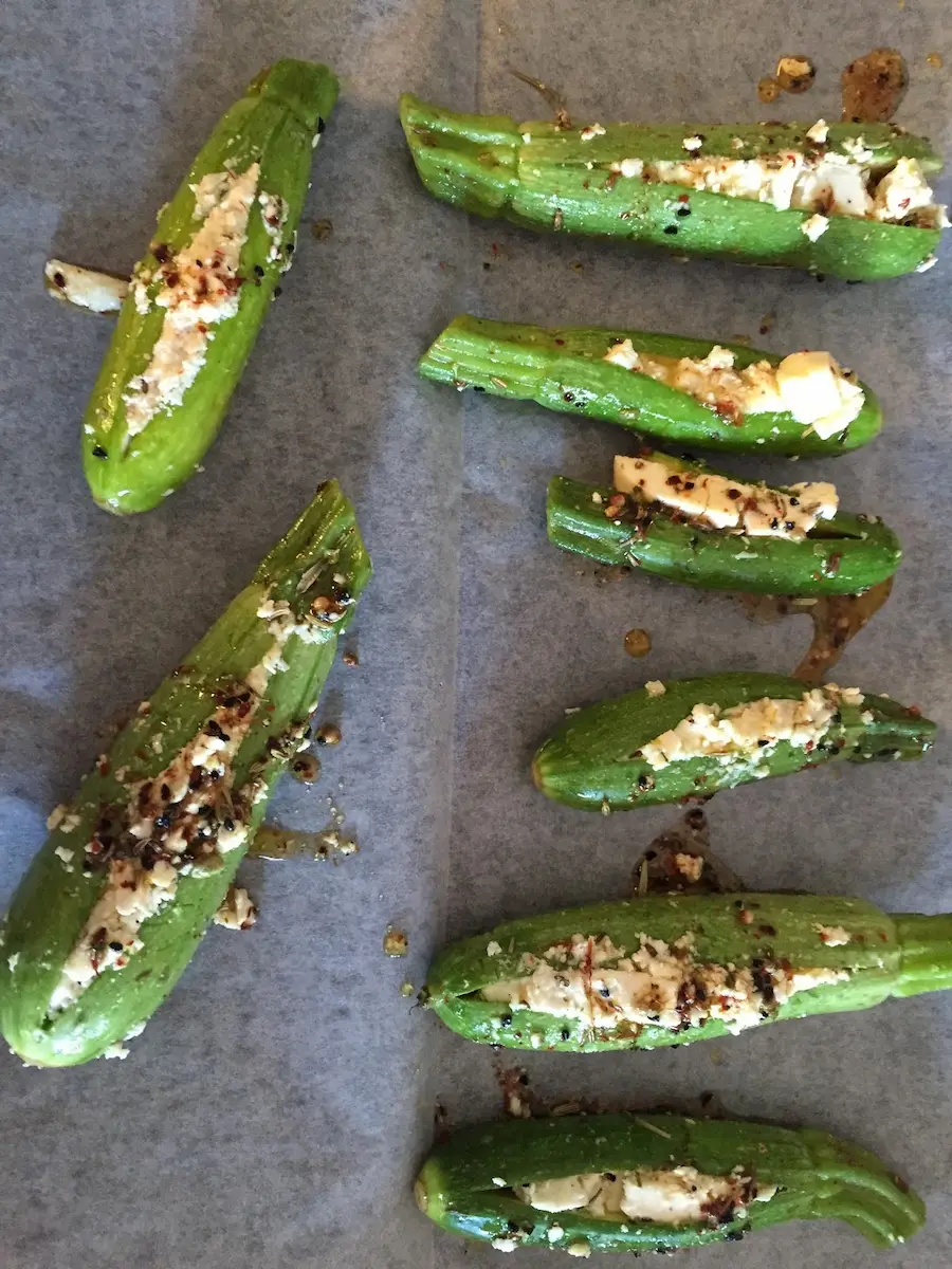 Baby zucchini fresh from the oven