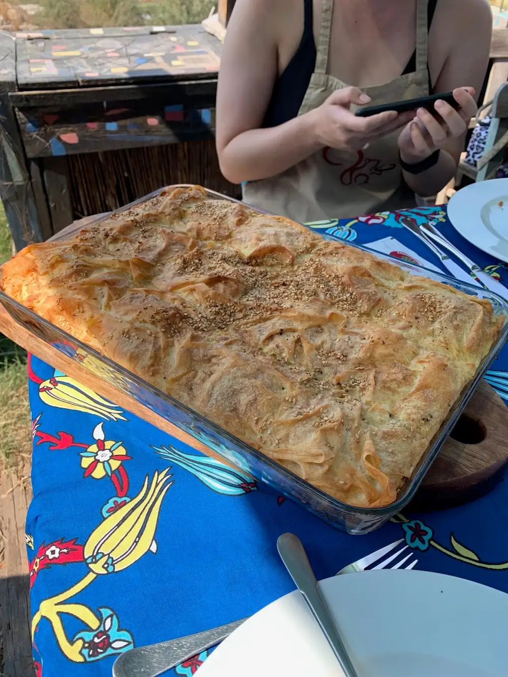 Pan börek golden and ready to serve